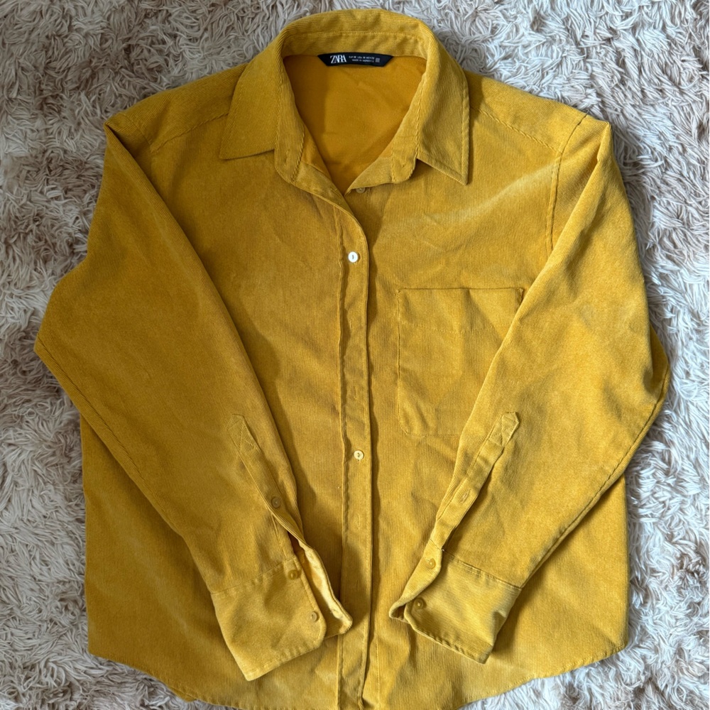 Zara Mustard Yellow Corduroy Shirt